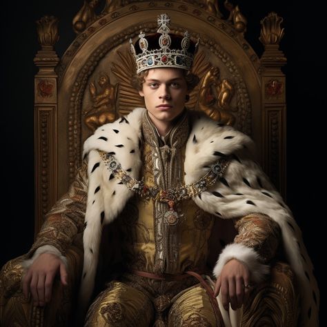 King Portrait Paintings, King Outfits Royal, Noble Ranks, King Portrait, King On Throne, King Picture, King Costume, King Outfit, Old King