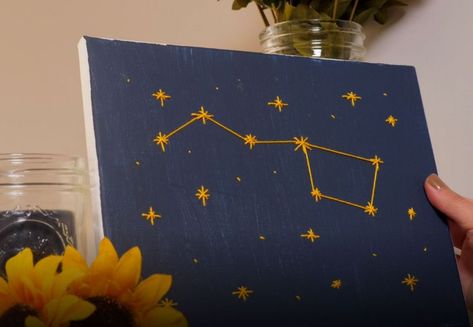 Canvases aren't just for paint. Here are 10 ways to transform a cheap Walmart canvas Sewing Painting Canvas Ideas, Needle Art On Canvas, Diy Canvas Photo, Embroidered Canvas Art, Be An Artist, String Art Diy, Diy Things, Embroidered Canvas, Diy Art Projects