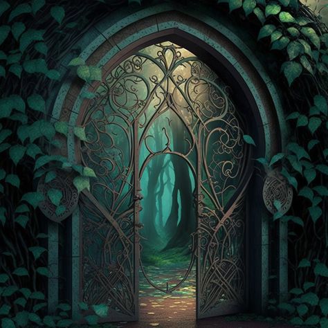 Elven Architecture, Dungeon Door, Fantasy Backgrounds, Inspirational Pics, Durga Ji, Desain Pantry, 3d Ideas, Wood Gate, Rustic Bathroom Designs