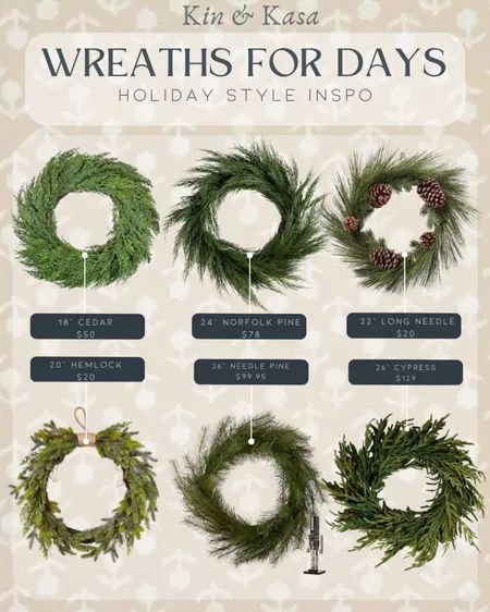 Holliday Style Inspo How To Make An Evergreen Wreath, Greenery Christmas, Cedar Wreath, Norfolk Pine, Evergreen Wreath, Pine Wreath, Crate Barrel, Wreaths And Garlands, White Pine