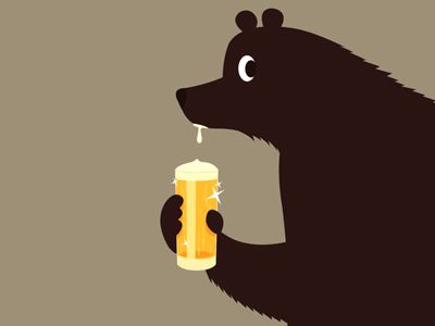 Bear Drink, Beer Bear, Beer Illustration, Bear Character, Drinks Logo, Beer Logo, Bear Paws, Letter Logo Design, Bear Art