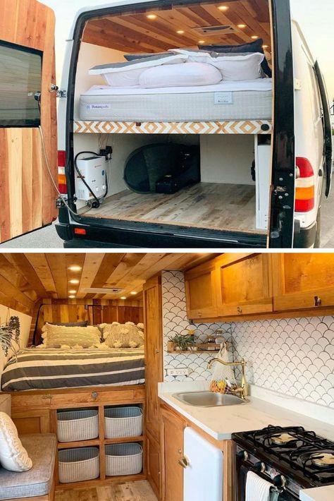 #Campervan  #Van  #Trailer #DIY #camper #van  DIY camper van projects are getting more and more popular. This is great idea when you can’t live without traveling and you don’t want to pay a lot of money staying in hotels. Diy Beds, Road Trip Van, Caravan Vintage, Small Camper, Camping Vintage, Conversion Van, Interior Boho, Kombi Home, Van Conversion Interior