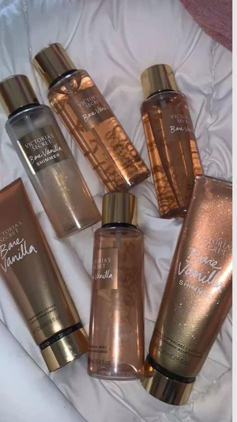 Victoria Secret Bare Vanilla Shimmer, Victoria Secret Bare Vanilla, Victoria Secret Mist, Victoria Secret Aesthetic, Secret Aesthetic, Victoria Secret Vanilla, Victoria's Secret Aesthetic, Bare Vanilla, Fragrance Lotion