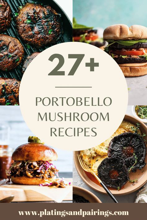 Portobello mushrooms are a delicious and versatile ingredient that can be used in a variety of dishes. Here's 25+ portobello mushroom recipes to try out! Field Mushroom Recipes, Portabella Mushroom Recipes, Portabella Mushrooms Recipes, Bacon Steak, Portobello Mushroom Recipes, Filet Mignon Recipes, Grilled Portobello, Mediterranean Pasta, Weeknight Recipes