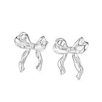 Trendy Bows, Womens Earrings Studs, Bow Knot, Silver Bow, Knot Earrings, Earrings Women, Bow Earrings, Holiday Jewelry, Ribbon Bow