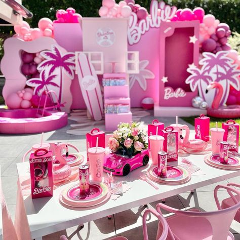 Barbie Decorations, Barbie Pool Party, Adult Party Decorations, Barbie Party Decorations, Barbie Theme Party, Beach Birthday Party, Bday Party Theme, Barbie Birthday Party, Cake Party