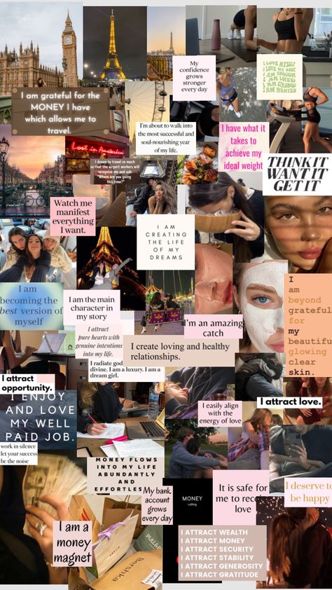 2023 vision board things #2023 Vision Board For Beauty, Focus On Yourself Vision Board, Aesthetic 2023 Vision Board, 2023 Inspo Board, Wish Board Ideas Inspiration, 2023 Vision Board Examples, Y2k Vision Board, 2023 Vision Board Wallpaper Iphone, Vision Board Ideas 2024