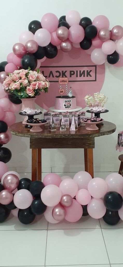 Don't forget to follow!💖 Blackpink Themed Birthday Party, Blackpink Birthday Party Ideas, Blackpink Cake, Blackpink Birthday, Princess Baby Shower Cake, Pink Birthday Theme, Pink Birthday Decorations, Pink Party Theme, Pink Birthday Cakes