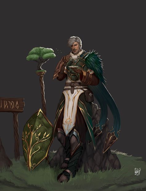 ArtStation - Lucius Dejarin the Cleric, David Koo Dnd Nature Cleric, Nature Domain Cleric, Life Cleric Dnd, Cleric Cosplay, Nature Cleric, Life Cleric, Wooden Arm, He Lives, Fantasy Male