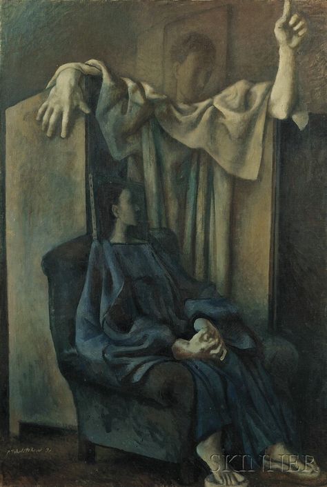 Pavel Tchelitchew (1898-1957), Annunciation, 1931, Oil on canvas, 131.5 x 90 cm Pavel Tchelitchew, The Annunciation, Easel Painting, Pop Surrealism, Modern Artists, Museum Of Modern Art, Young Artist, Art Market, Contemporary Paintings