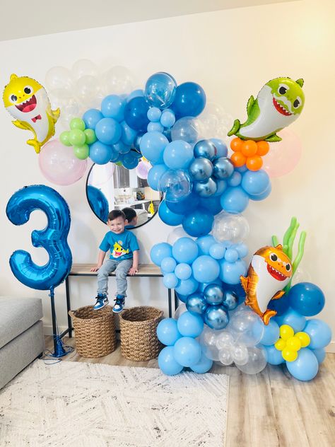 2nd Birthday Balloon Decorations, Baby Shark Balloons, Baby Shark Balloon Decoration, Baby Shark Balloon Garland, Baby Shark Balloon Arch, Baby Shark 2nd Birthday Party, Shark 2nd Birthday Party, Baby Shark Birthday Party Boy, Baby Shark 2nd Birthday