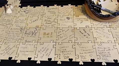 Sweetheart Puzzle Wooden Signing Guest Book - Wedding guestbooks (*Amazon Partner-Link) Fun Guest Book, Wooden Guest Book, Discount Illustration, Wood Puzzles, Retirement Party, Retirement Parties, Live Happy, Discount Fabric, Easy Breezy