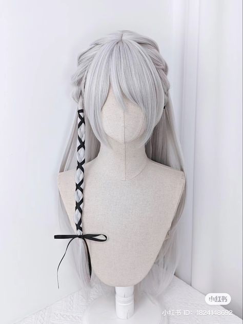 Anime Braids, Pelo Anime, Anime Wigs, Hair Sketch, Cosplay Hair, Kawaii Hairstyles, Fantasy Hair, Hair Stylies, Hair Up Styles