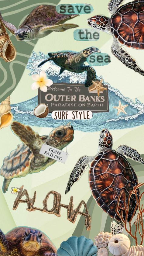 #sea Summer Prints Wallpaper, Turtle Wallpaper, Beach Wall Collage, Beach Girl Aesthetic, Beachy Aesthetic, Travel Collage, Cute Summer Wallpapers, Surf Poster, Ios Wallpapers