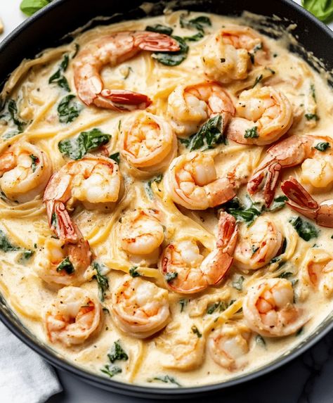 Creamy Tuscan Shrimp Linguine Recipe Shrimp And Scallops Pasta Recipes, Creamy Sausage And Shrimp Pasta, Creamy Tuscan Shrimp Linguine, Shrimp With Noodles Recipes, Lemon Shrimp Linguine Recipe, Shrimp Tagliatelle Recipe, Shrimp Scampi Linguini Recipes, Creamy Tuscan Shrimp Pasta, Shrimp Pappardelle Recipes