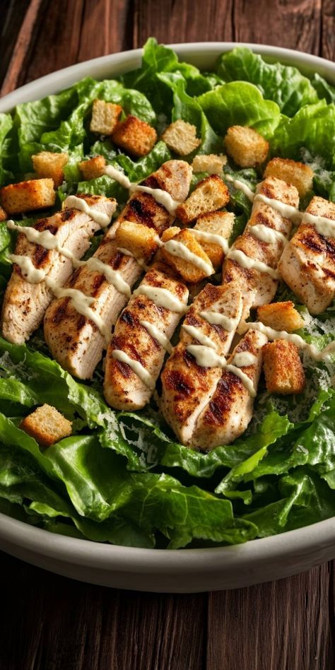 Discover my Heavenly Chicken Caesar Salad recipe, a delightful blend of grilled chicken, crisp romaine lettuce, crunchy croutons, and a creamy dressing that will satisfy your cravings for freshness and flavor. This salad is not only refreshing but also packed with protein, making it the perfect meal for any time of the day. Join me in creating this deliciously simple dish that’s sure to impress! Caesar Chicken Salad, Heavenly Chicken, Chicken Caesar Salad Recipe, Caesar Chicken, Spinach Artichoke Dip Recipe, Light Soups, Artichoke Dip Recipe, Yummy Fall Recipes, Sweet Potato Recipes Casserole