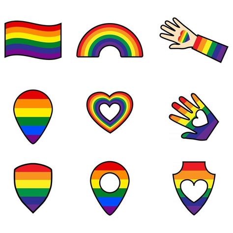 iconos lgbt de colores del arco iris. orgullo gay. concepto lgbt. mes del orgullo de las personas homosexuales. pin de mapa. Ilustración colorida de estilo realista. pegatina, parche, estampado de camiseta, diseño de logotipo. vector Pride Flag Circle Icon, Pride Clipart, Bisexual Bandera Icons, Pride Stickers Aesthetic, Lgbtqia Stickers