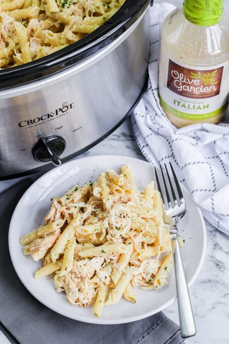 Olive Garden Angel Hair Pasta, Olive Garden Pasta Crock Pot, Olive Garden Penne Pasta, Chicken Olive Garden Dressing Crock Pot, Olive Garden Dressing Chicken, Olive Garden Italian Chicken Pasta, Pasta With Olive Garden Dressing, Olive Garden Dressing Pasta, Olive Garden Dressing Chicken Pasta