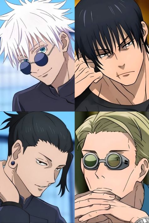 Jujutsu Kaisen Characters All, Official Jjk Art, Anime Glasses, Jjk Characters, Ghibli Characters, Studio Ghibli Characters, Anime Drawing Books, Art Tools Drawing, Anime Crossover