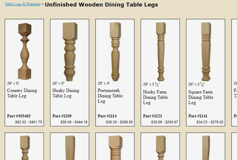 Wood Dining Table Legs, Turned Legs, Tapered Legs, Cabriole Legs, Square Legs 4 Leg Dining Table, Vintage Table Legs, Square Leg Dining Table, Changing Legs On Dining Table, Dining Table Legs Wood, Kitchen Table Legs Ideas, Rustic Dining Table Legs, Tapered Leg Dining Table, Legs For Tables Ideas