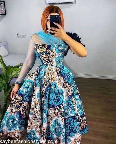 3 Yards Ankara Styles for Ladies in Nigeria - Kaybee Fashion Styles Floor-length Printed Dress For Wedding, Floor-length Printed Wedding Dress, Floor-length Wedding Dress With Prints, Printed Maxi Dress For Wedding, Multicolor Maxi Dress For Evening, Blue Floral Print Long Dress, Long Floral Print Dress For Wedding, Long Skirt Wedding Dress With Floral Print, Blue Long Skirt Dress For Wedding