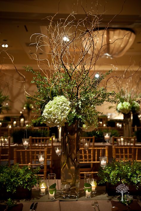 Jenny De Marco photo with Barbara's Brides and Bouquets of Austin Glamorous Centerpieces, Romantic Wedding Centerpieces, Beautiful Wedding Centerpiece, Glamour Wedding, Elegant Wedding Centerpiece, Curly Willow, Wedding Floral Centerpieces, Glass Centerpieces, Rustic Wedding Centerpieces