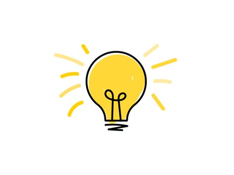 Lightbulb Thoughts Design, Bright Ideas Lightbulb Cartoon, Idea Illustration Lightbulb, Idea Bulb, Lightbulb Icon, Cartoon Light Bulb, Light Illustration, Light Bulb Vector, Light Bulb Icon