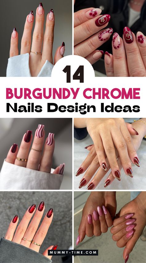 Capture attention with trendy burgundy chrome nails! 💖🍷 This beautiful color pairs perfectly with any outfit and adds a touch of glamour to your look. Explore creative nail art ideas and don’t forget to save this pin for your next nail inspiration! 📌🌟 Garnet Nails Designs, Garnet Nails, Burgundy Chrome Nails, Nails Designs Simple, Burgundy Nail Art, Burgundy Nail Designs, Red Chrome Nails, Baby Shower Outfit For Guest, Grey Nails