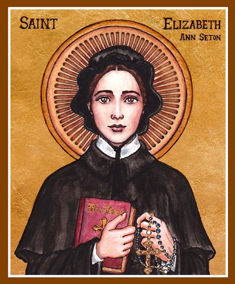 St. Elizabeth Ann Seton Icon by LordShadowblade.deviantart.com on @deviantART St Elizabeth Ann Seton, Elizabeth Ann Seton, St Elizabeth, Saint Elizabeth, Catholic Images, Catholic Kids, San Francesco, Religious Icons, Catholic Art