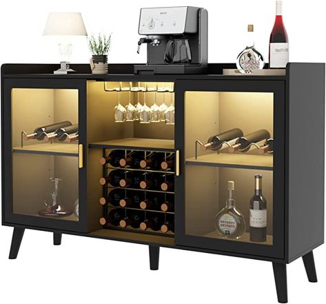 Coffee Cabinet, Liquor Bar, Modern Buffet, Wine Bar Cabinet, Cabinet Glass, Kitchen Buffet, Wine Rack Storage, Buffet Sideboard, Home Coffee Bar