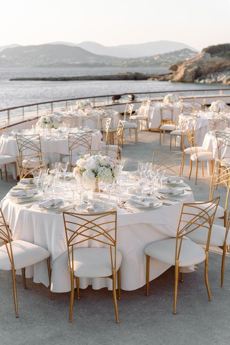 Sleek and Chic Wedding on Athens Riviera In Greece Athens Riviera Wedding, Greece Wedding Aesthetic, Riviera Wedding, Athens Riviera, Greece Destinations, Wedding In Greece, Athens Wedding, Classic Elegant Wedding, Wedding Dr