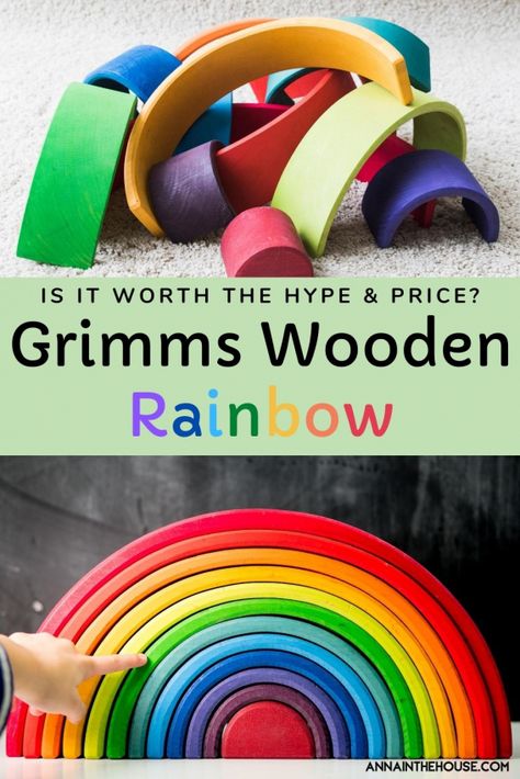 Is Grimms Rainbow Worth the Hype and Money? An honest review with cheaper alternatives. Grimms rainbow | Grimms rainbow ideas | Montessori toys | Grimms rainbow DIY | Grimms rainbow and semi-circles Diy Grimms Toys, Grimms Rainbow Ideas, Rainbow Montessori, Pretty Mindset, Rainbow Toys, Rainbow Ideas, Grimms Rainbow, Eyfs Ideas, Grimm's Toys