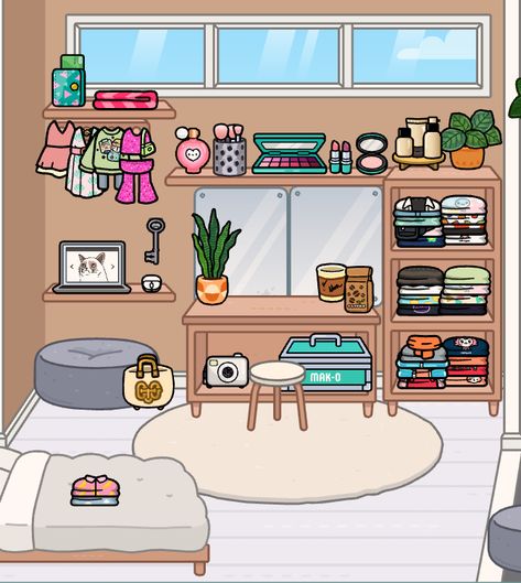 Toca Boca Beginner House Ideas, Toca Boca Free House Ideas Teen Room, Toca Boca Bed Hacks, Free Room Ideas Toca Boca, Toca Boca Free Bedroom Ideas, Toca Boca College Dorm Ideas, Toca Boca Chambre, Toca Boca World House Ideas, Toca Boca Bedroom Ideas Free