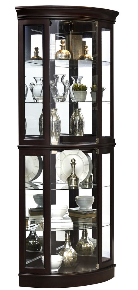 Glass Front Corner Cabinet Display, Round Curio Cabinet, Antique Corner Curio Cabinet, Corner Curio Cabinet Shabby, Pulaski Curio Cabinet, Corner Curio Cabinet, Corner Curio, Corner Mirror, Curio Cabinets