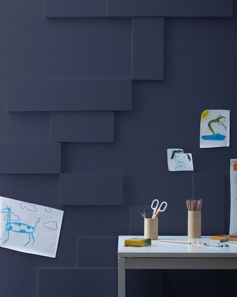 Thousand Oceans Benjamin Moore, Benjamin Moore Downpour Blue, Downpour Blue Benjamin Moore, Stairwell Painting, Navy Blue Paint Colors, Paint Color Swatches, Bedroom 2023, Navy Blue Paint, Blue Wall Colors