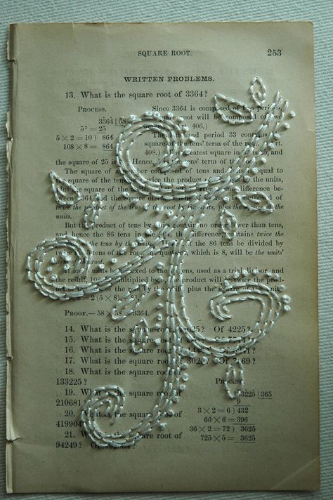 Embroidery On Paper, Stitching On Paper, Crazy Quilting, Paper Embroidery, 자수 디자인, Old Book, Embroidery Inspiration, Gift Items, Embroidery And Stitching