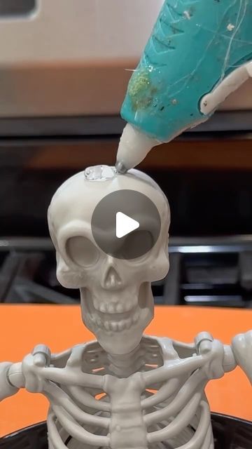 Brooklyn B on Instagram: "This is hilarious 😂💀 #diy #halloween #crafts #homedecor" Dollar Tree Halloween Skull Decor, Diy Skull Christmas Ornaments, Dollar Tree Plastic Skull Crafts, How To Make A Plastic Skull Look Real, Candle Hack, Dollar Tree Skull Candle Holder, Gothic Crafts, Dollar Tree Halloween Decor, Horror Crafts