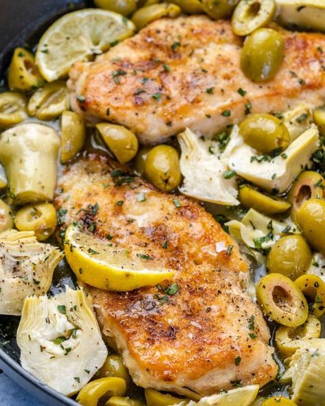 Chicken Thigh And Artichoke Recipes, Chicken Artichoke Skillet, Chicken Artichoke Olives Recipes, Chicken With Artichokes And Olives, Recipes Using Artichoke Hearts, Chicken Artichoke Recipes, Lemon Artichoke Chicken, Chicken Artichoke, Nice Restaurant