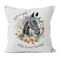 Girl Horse Room, Horse Themed Bedrooms, Horse Throw Pillows, Themed Bedrooms, Horse Flowers, Horse Pillow, Horses Theme, Decorations For Home, Flower Throw Pillows