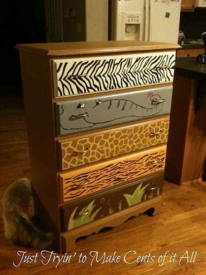 loves painted furniture to revive a piece that you are bored with this one is just magestic Jungle Bedroom Kids, Safari Bedroom, Grandkids Room, Jungle Bedroom, Safari Room, Jungle Thema, Animal Bedroom, Jungle Room, Jungle Nursery