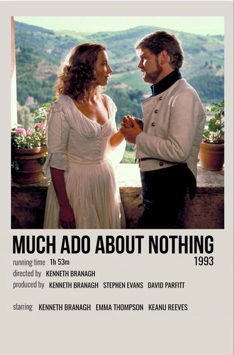 Much Ado About Nothing Poster, Much Ado About Nothing Aesthetic, Shakespeare Movies, Movie Cinematography, Polaroid Movie Poster, Much Ado About Nothing, Sean Leonard, Comfort Movies, Rearranging Furniture