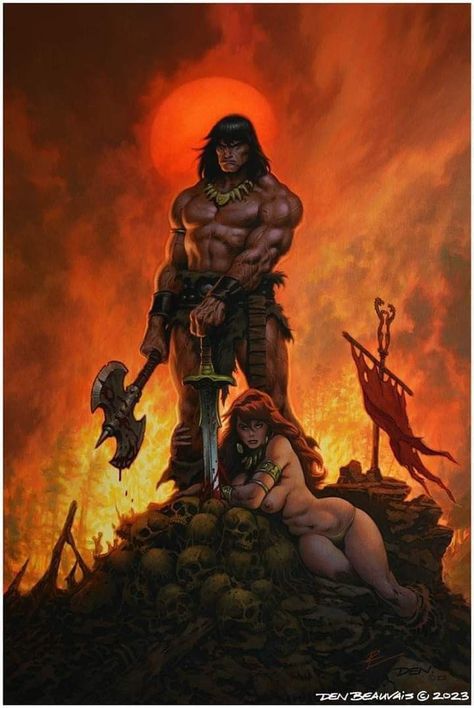 Conan The Barbarian Comic, Conan O Barbaro, Arte Pulp, Hulk Art, Conan Comics, Gaming Art, Frank Frazetta, Conan The Barbarian, Pulp Art