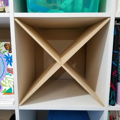 X Divider Cube Insert for Cube Storage Shelves or Storage Bins / Vinyl Roll Organizer / Yarn Organiz Ikea Kallax Shelf Unit, Cube Storage Shelves, Yarn Organization, Yarn Storage, Fabric Storage Bins, Cube Organizer, Shelf Bracket, Fabric Boxes, Steel Shelf