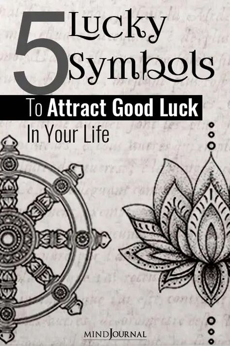 5 Lucky Symbols To Attract Good Luck In Your Life Good Luck Charms Symbols, Zibu Symbols, Lucky Tattoo, Luck Tattoo, Hindu Symbols, Divine Blessings, Protection Symbols, Good Luck Symbols, Spiritual Warrior