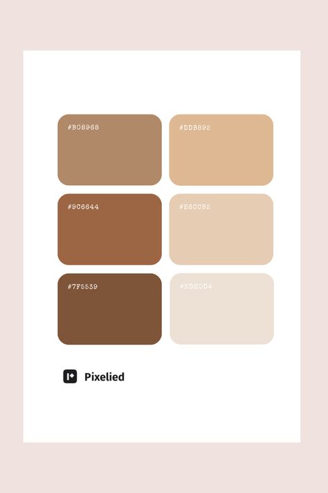 This Brown pastel palette features a warm and earthy range of tones. It transitions from light beige and sand hues to deeper browns, evoking a natural and cozy feel. Ideal for designs needing a grounded and inviting touch. Light Brown Color Palette, Warm Pastel Color Palette, Color Scheme Generator, Color Generator, Filters For Pictures, Pastel Color Schemes, Color Picker, Pastel Palette, Brown Color Palette