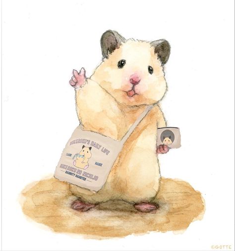 A Hamster, Bel Art, 강아지 그림, Cute Paintings, Cute Hamsters, Arte Inspo, Dessin Adorable, Cute Little Drawings, Mini Canvas