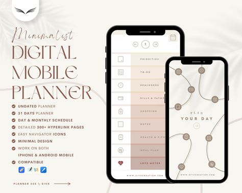 Excited to share this item from my #etsy shop: Digital Mobile Planner, Digital Pocket Planner, iPhone Digital Planner, Android Digital Phone Planner, Plan Your Day - Peach Mode #phoneplanner #digitalplanner #weeklyplanner #dailyplanner #everythingplanner #budgetplanner #smartphoneplanner #pocketplanner #androidplanner Iphone Planner, Phone Planner, Phone Template, Digital Phone, Ipad Aesthetic, Plan Your Day, Pocket Planner, Planner Digital, Planning Your Day