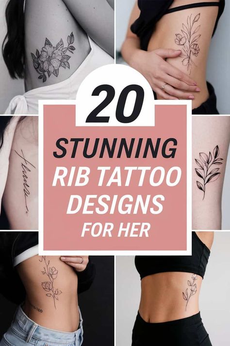 20 Female Rib Tattoo Ideas That Will Make You Feel Like a Work of Art Rib To Shoulder Tattoos For Women, Tatoos Woman Rib Cage, Daisy Tattoo Side Rib, Flower Tattoos On Rib Cage, Female Side Tattoos Rib Cage, Abstract Rib Tattoo, Side Of Body Tattoos For Women, Birth Flower Rib Tattoo, Unique Rib Cage Tattoos For Women