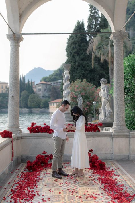 Wedding Proposal at Villa Monastero - LAKE COMO COUPLES Wedding Proposal Videos, Villa Monastero, Proposal Pictures, Romantic Proposal, Lake Como Italy, Wedding Proposals, Italy Aesthetic, Proposal Engagement, The Balcony