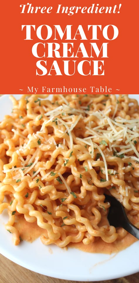 Homemade Tomato Cream Sauce, Best Sauce For Homemade Pasta, Marinara Cream Sauce, Easy Tomato Cream Sauce, 3 Ingredient Pasta Sauce, Sauces For Noodles Easy, Easy Pasta Sauce 3 Ingredients, Homemade Sauce For Pasta, Pasta Sauce Ideas